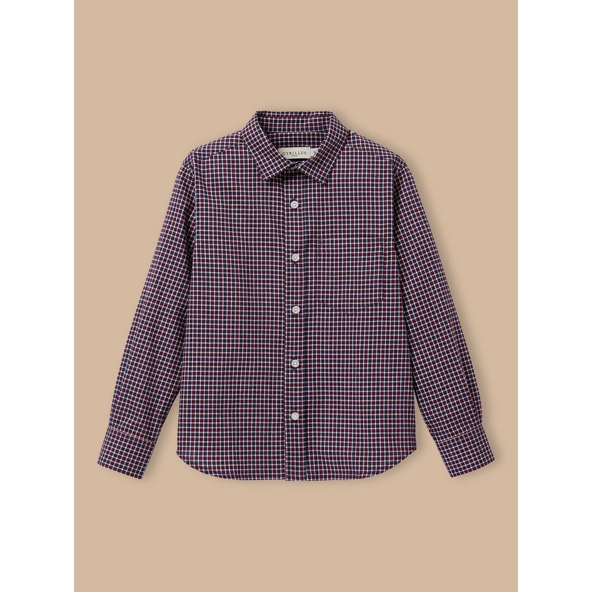 Chemise carreaux effet flanelle carreaux bordeaux, CYRILLUS