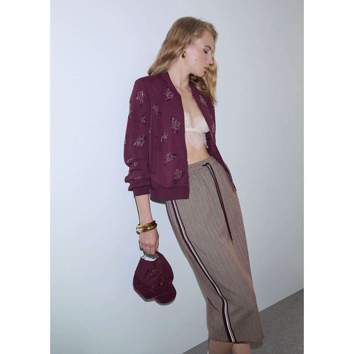 Sweat-shirt avec Broderies Bijoux aubergine, LIU JO
