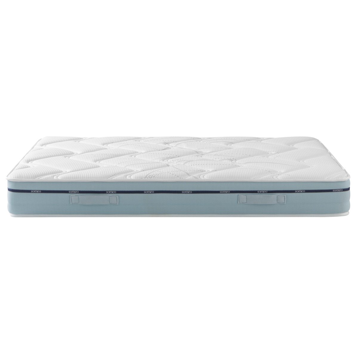 Ensemble matelas mémoire de forme, sommier Lune et pieds Songe 500 blanc, SOMEO