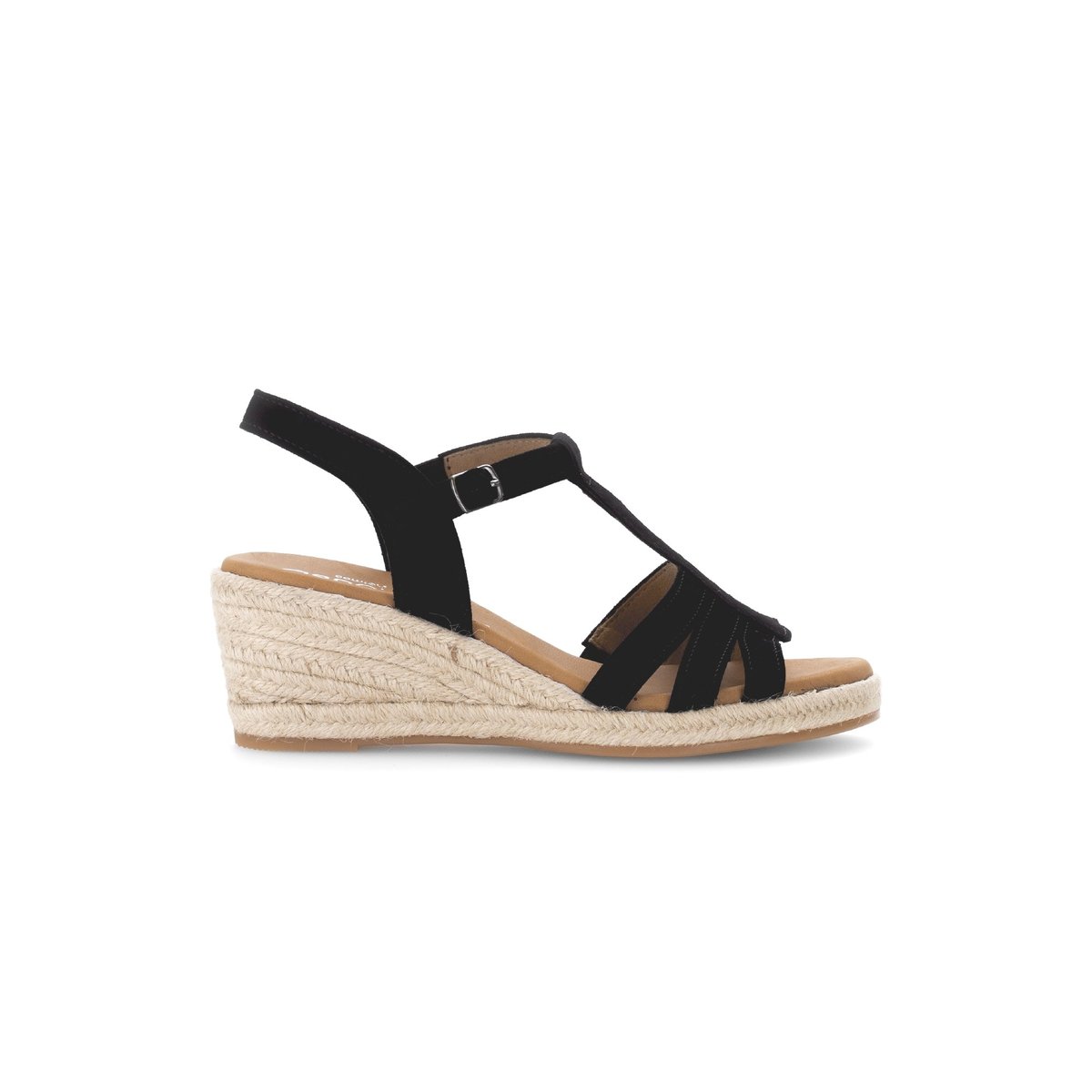 Mules en à talon compensé noir, GABOR