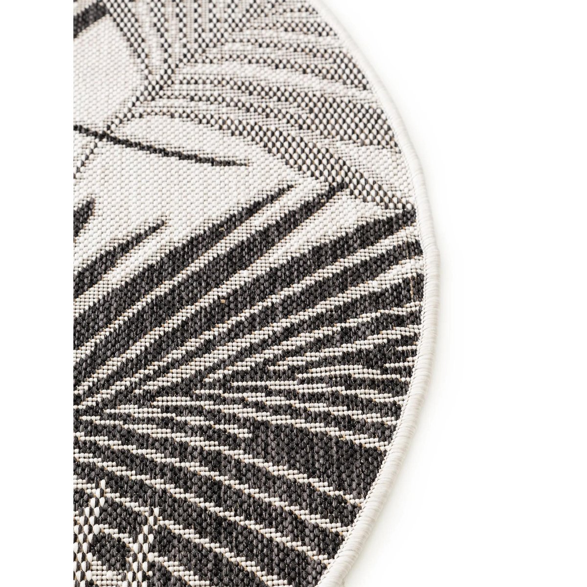 Tapis d'extérieur & intérieur rond CLEO noir, BENUTA