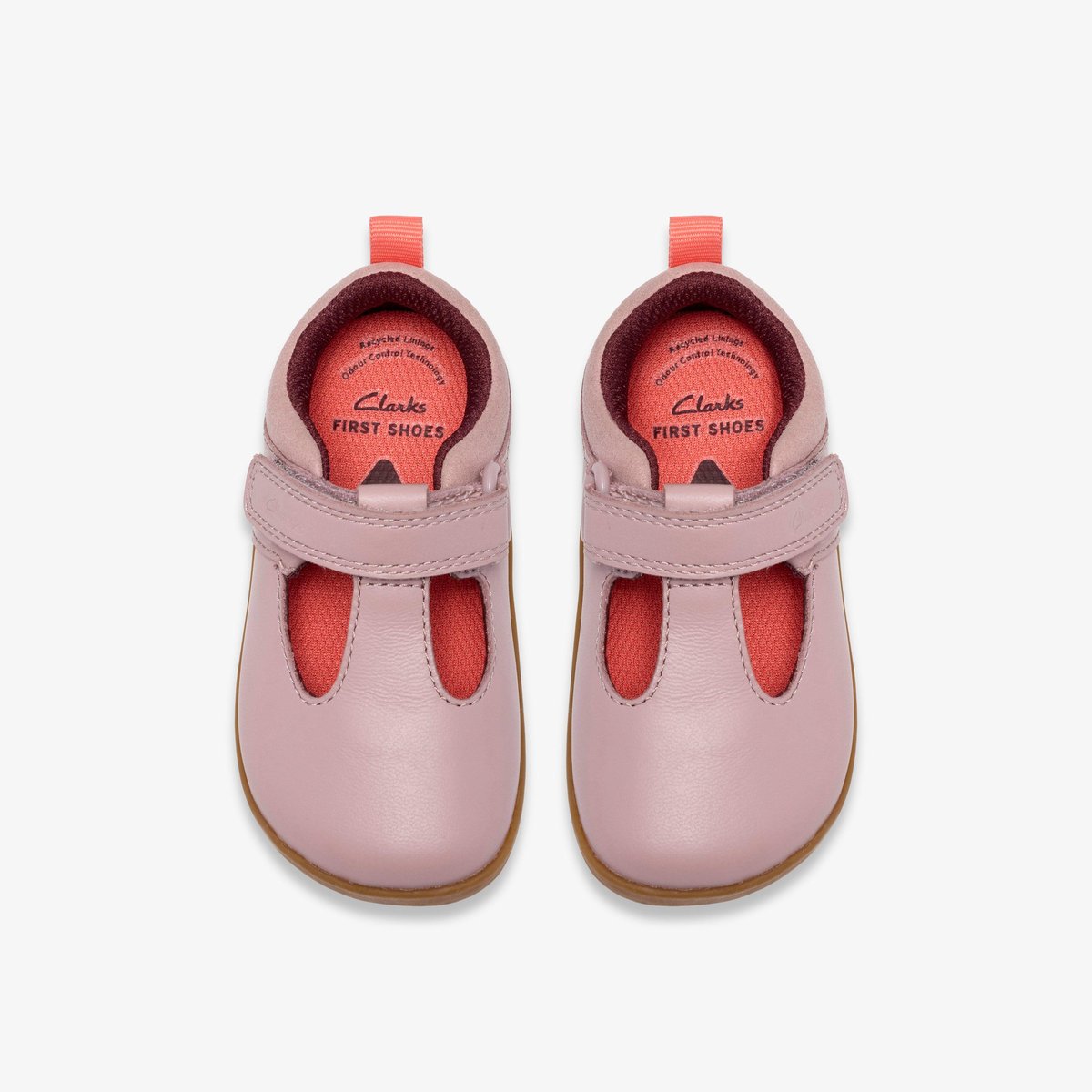 Ballerines Cuir Coupe Large HARBOUR HOP T rose, CLARKS