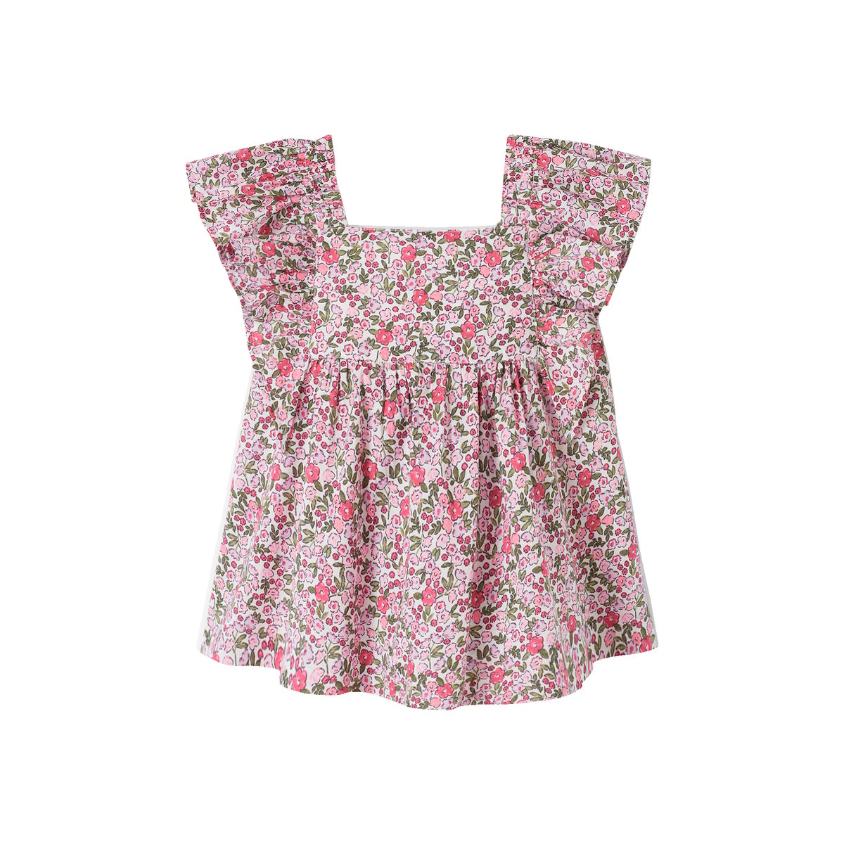 Robe à volants bébé rose imprimé, VERTBAUDET