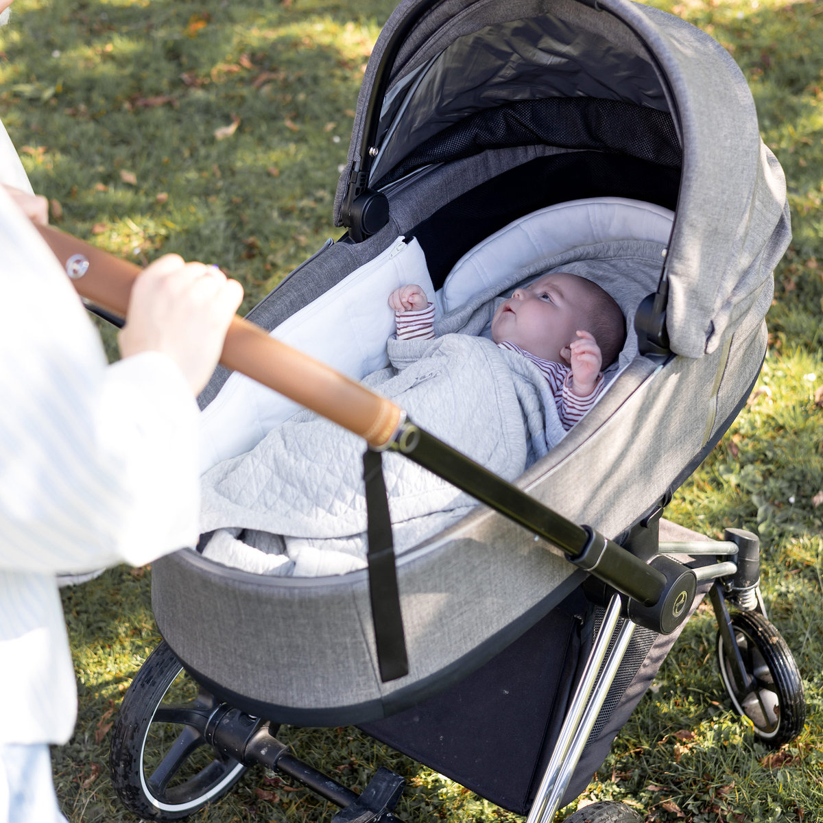 Nid d'ange bébé poussette et siège auto été - Matelassé léger mix grey, BEMINI