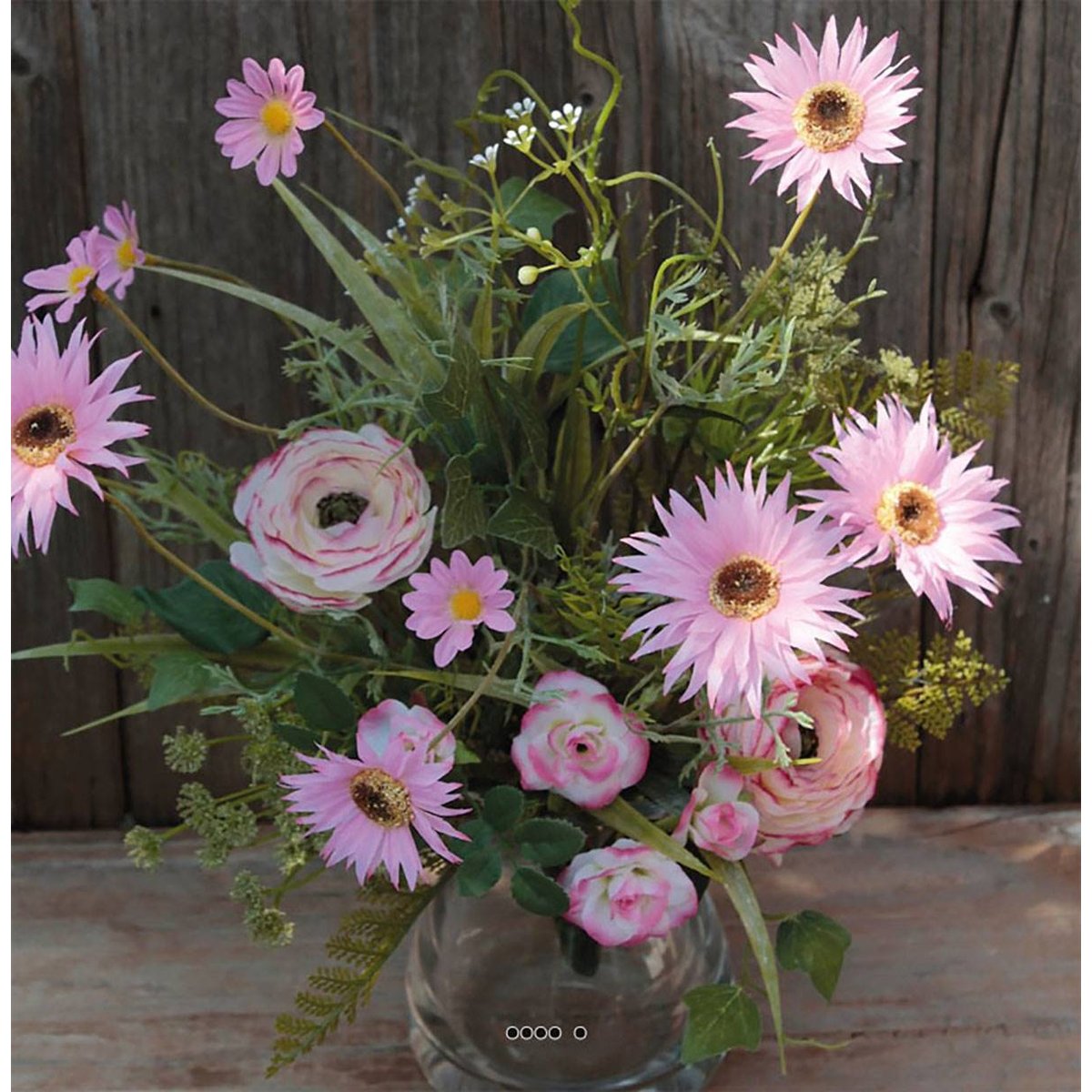 Joli bouquet de gerberas et de renoncules rose, ARTIFICIELLES