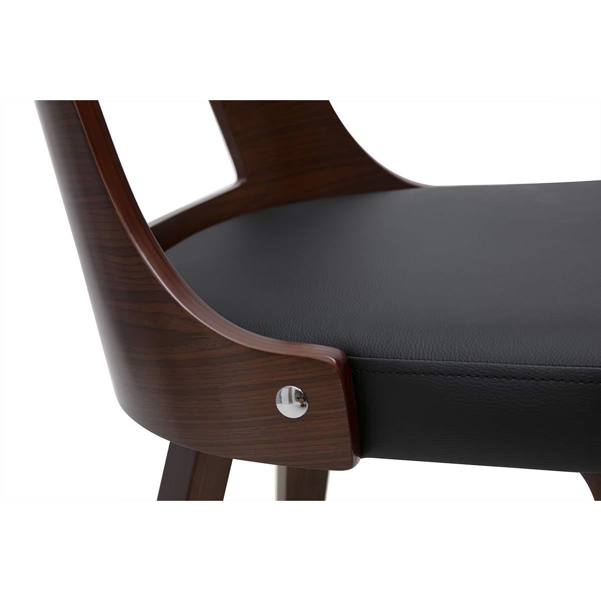 Chaise scandinave blanc et bois clair GARBO noir, MILIBOO