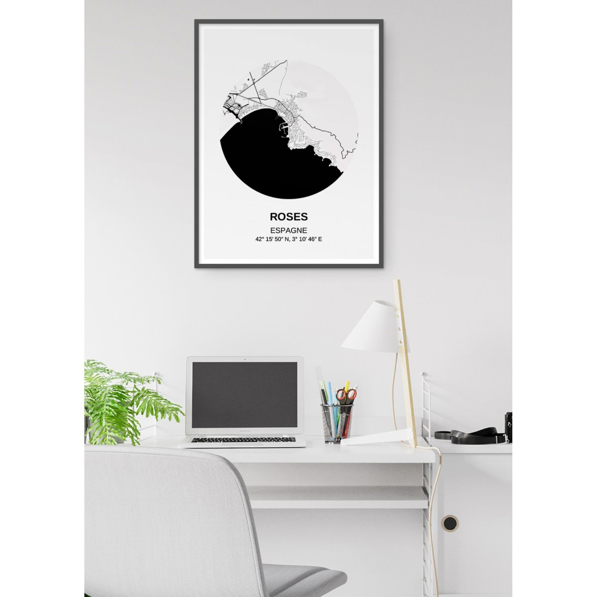 Affiche Carte Roses blanc, L'AFFICHERIE