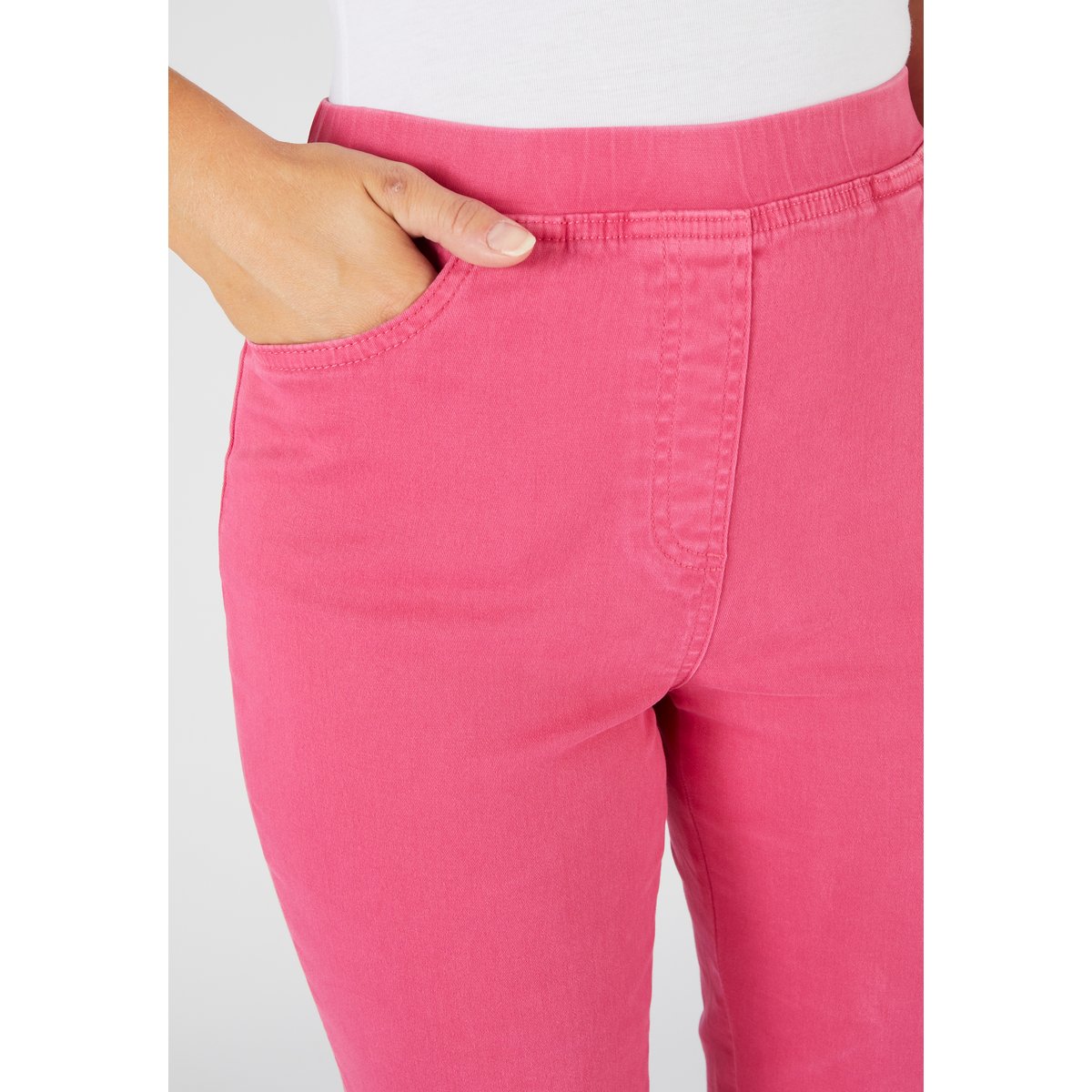 Pantalon gabardine extensible rose framboise, DAMART