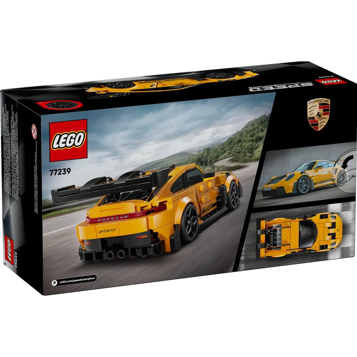 LEGO Speed Champions - Porsche 911 GT3 RS - Modèle de Supercar 77239 jaune, LEGO