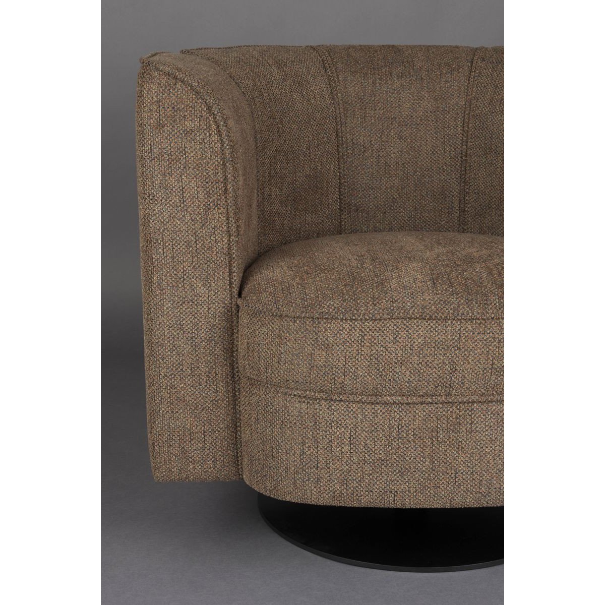 Fauteuil design pivotant en tissu, classique, FLOWER marron, DUTCHBONE