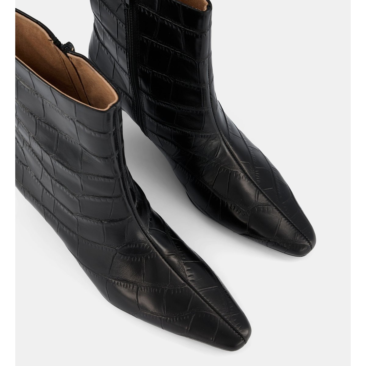 Bottines clay cuir façon croco noir, GALERIES LAFAYETTE