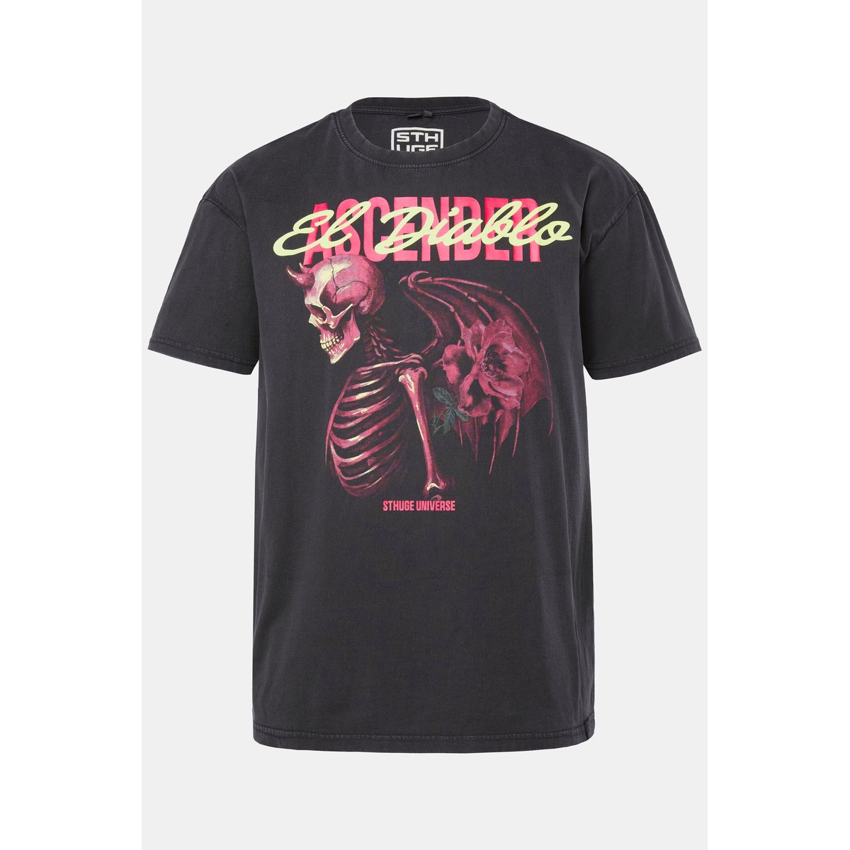 T-shirt oversize noir, STHUGE