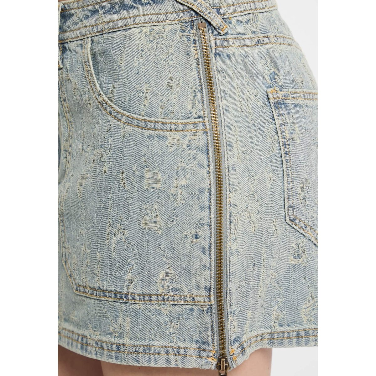 Mini-Jupe En Jean gris, GUESS