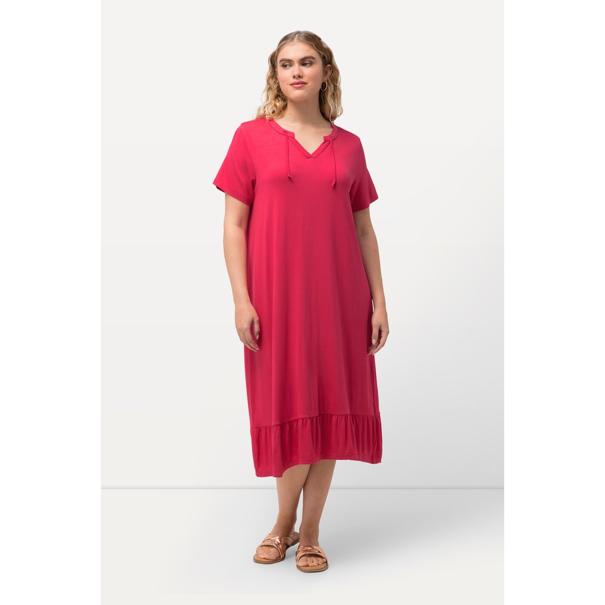 Robe midi en jersey rose foncé, ULLA POPKEN