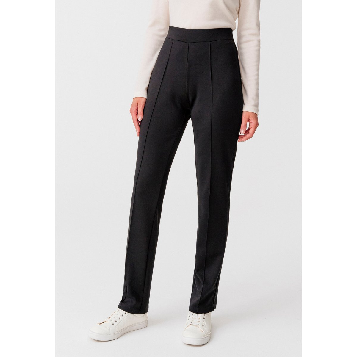 Pantalons maille milano - Lot de 2 gris chevrons + noir, DAMART
