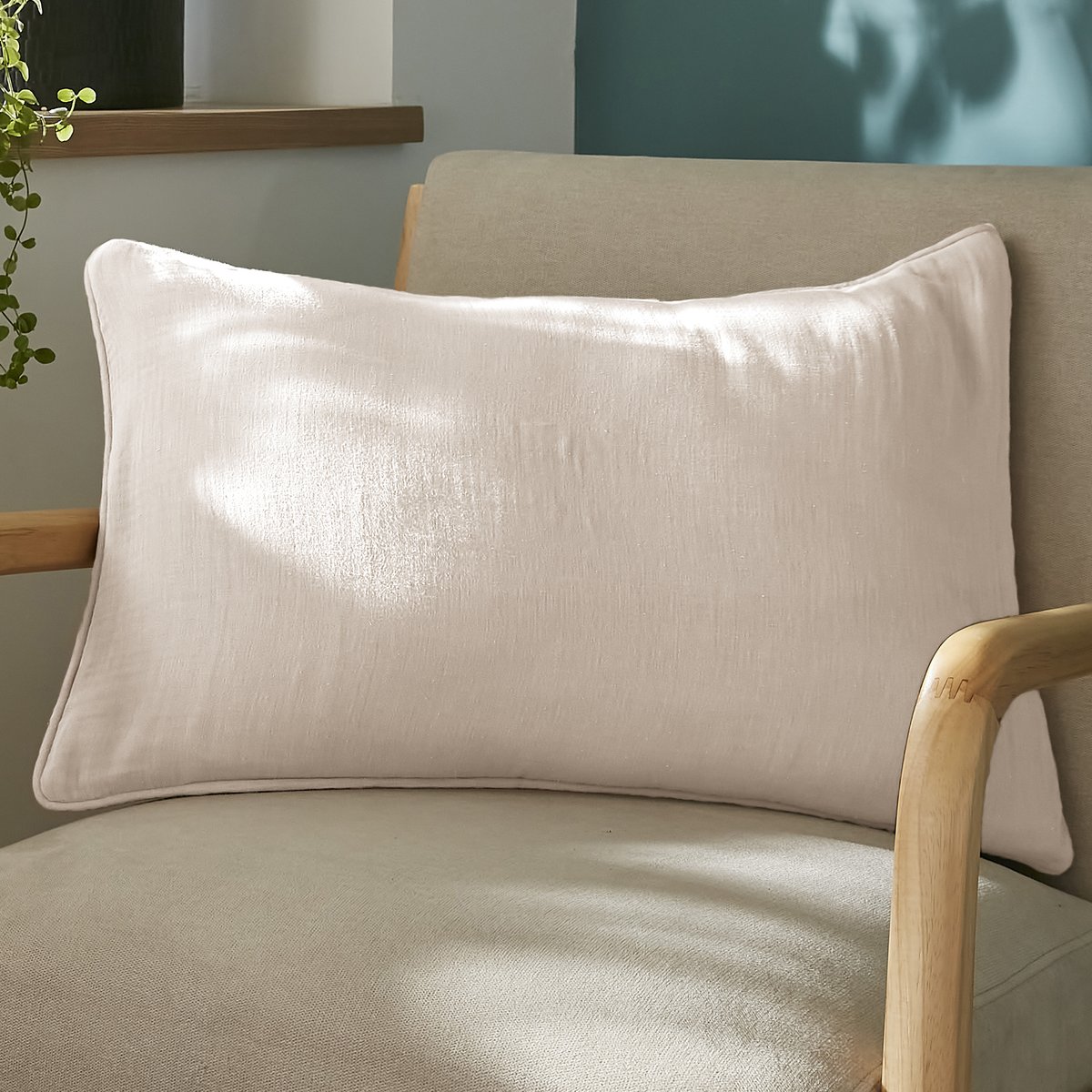 Coussin rectangulaire déhoussable 40x60 cm Gaze de Coton Terra Naturel naturel, EDEN