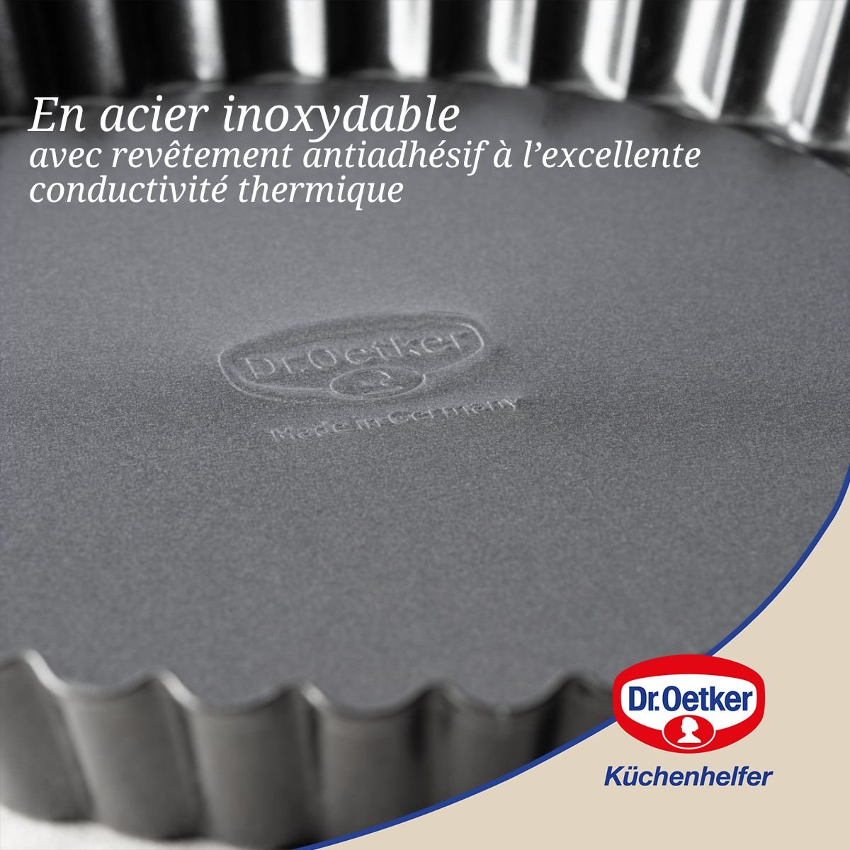 Ensemble de 2 Moules à tarte renversée 22 cm TRADITION noir, DR OETKER