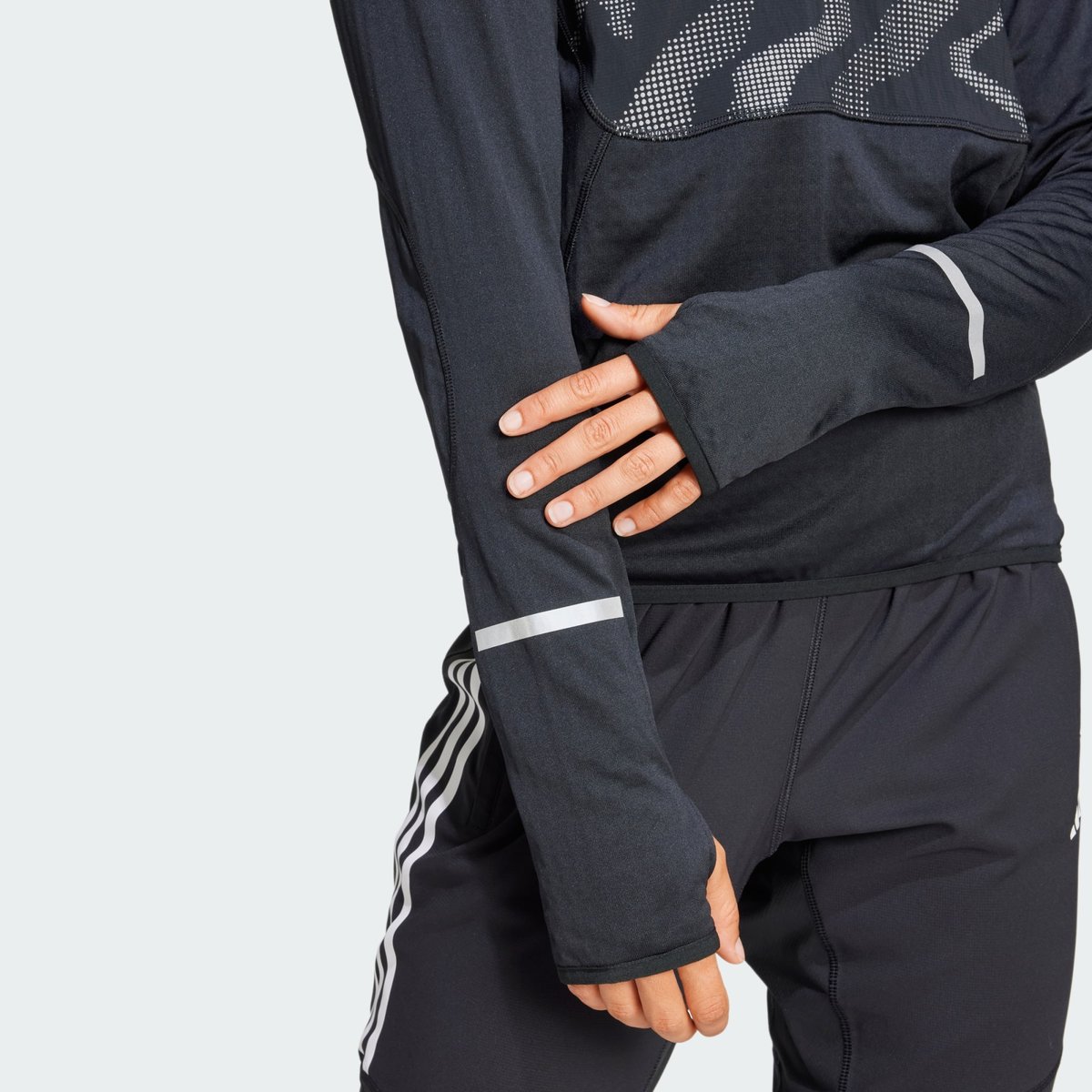 Haut demi-zip réfléchissant Ultimate Hi Vis black, adidas Performance