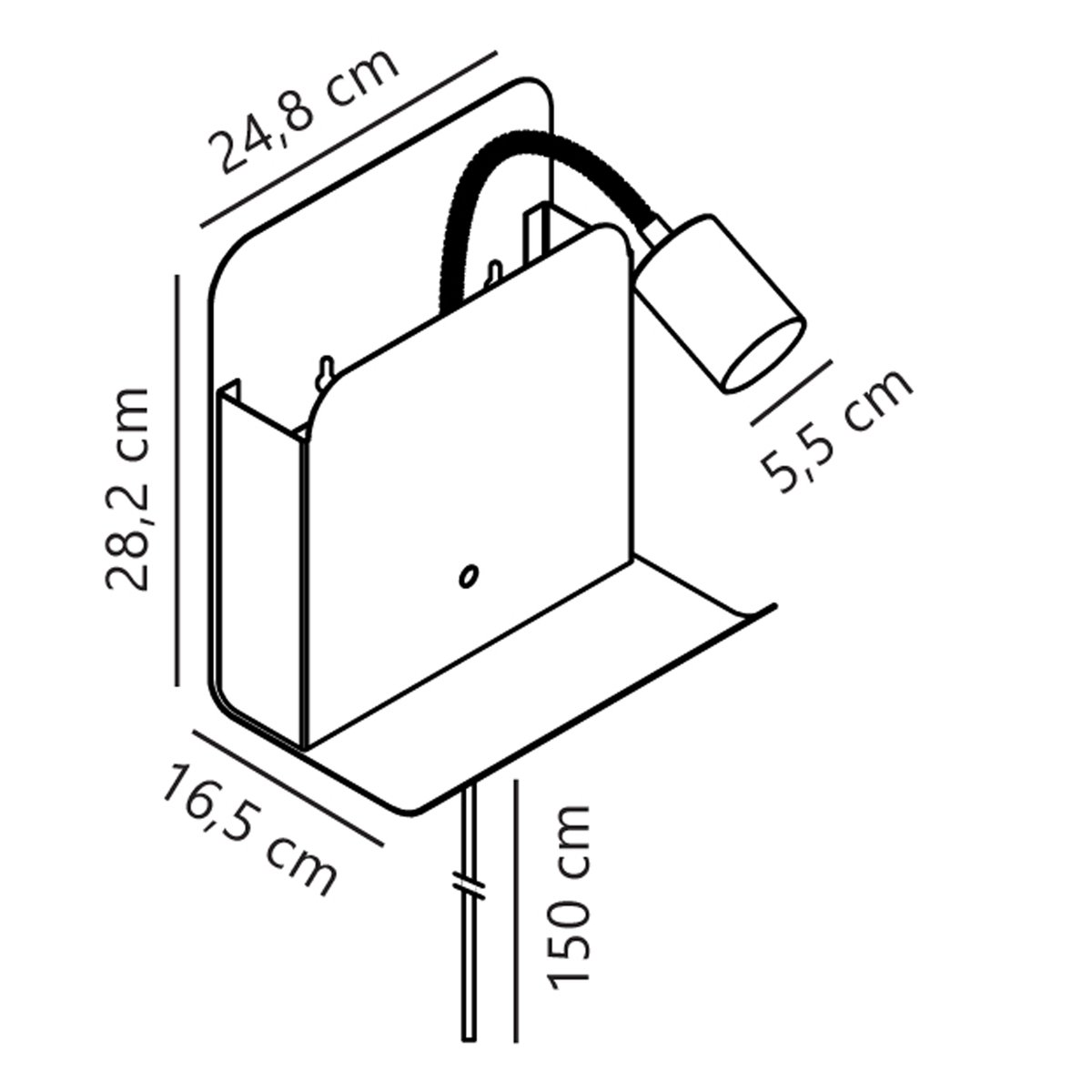 Applique et lampe de chevet multifonctionnelle en métal, ROOMI blanc, NORDLUX