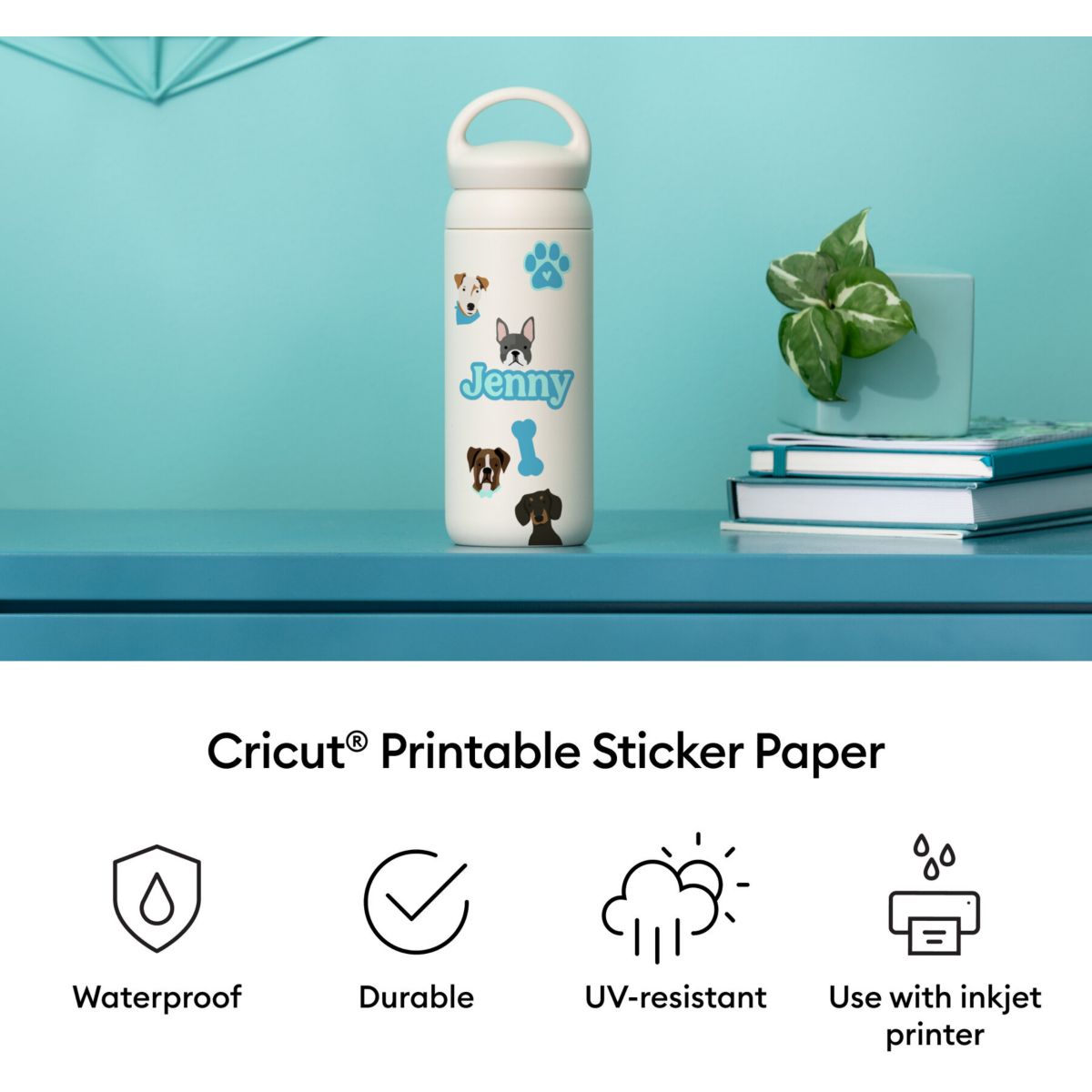 Sticker Set de stickers imperméables et imprimab couleur unique, CRICUT