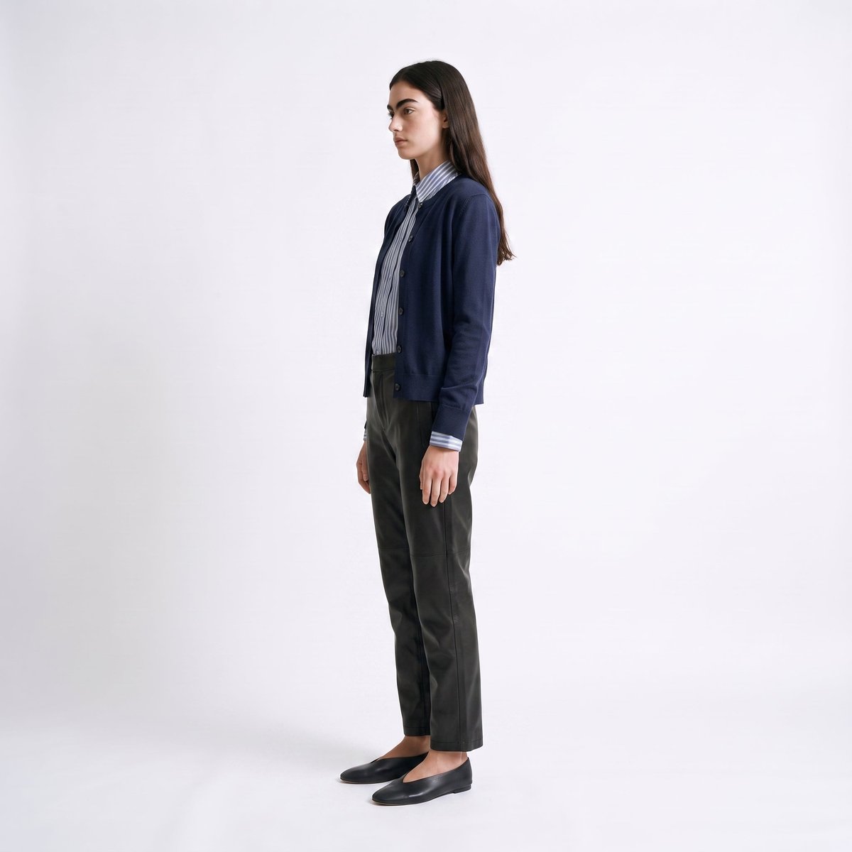 Cardigan col rond boutonné manches longues ALALIE navy, ARTLOVE