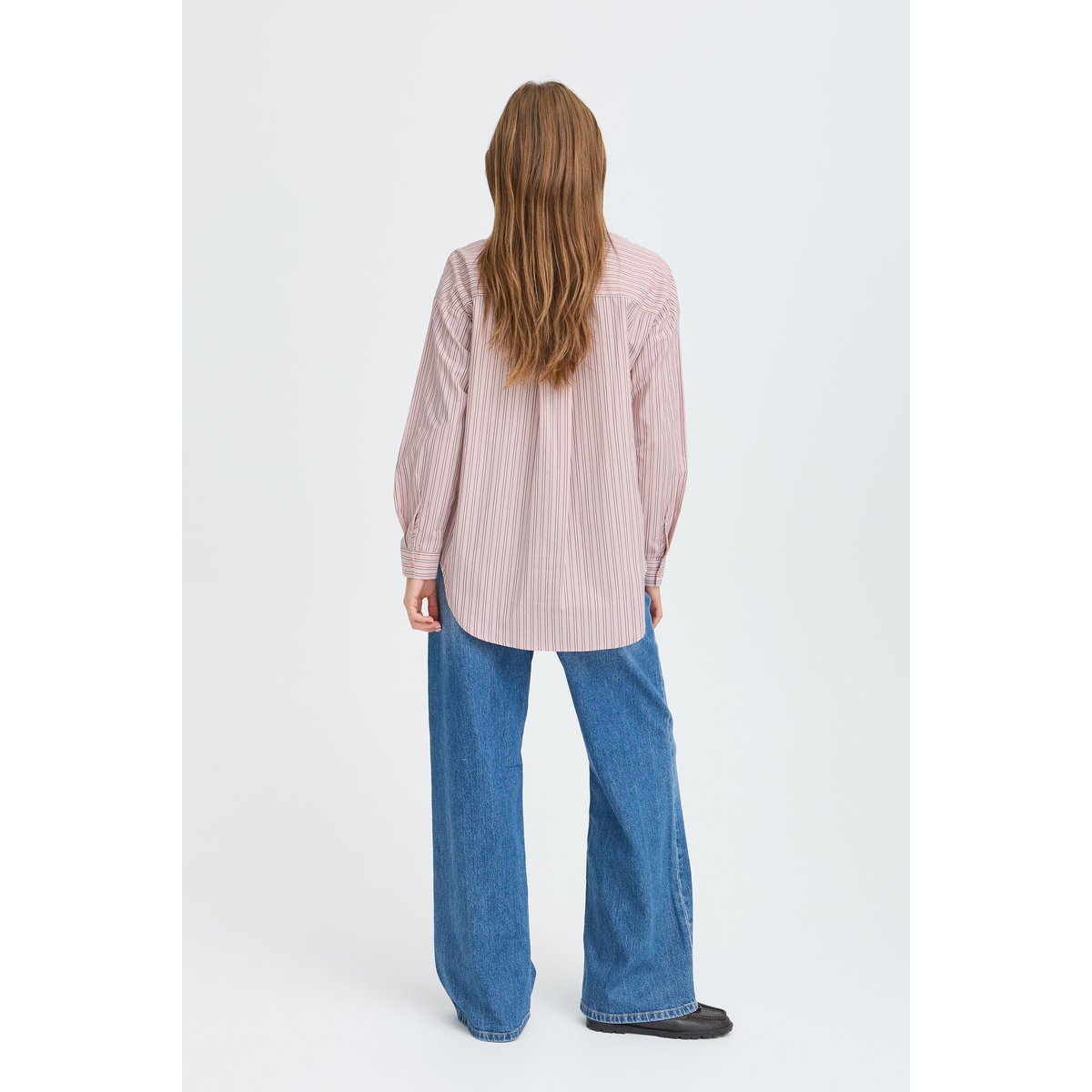 Chemise à manches longues, poignets boutonnés rose polignac stripe, B.YOUNG