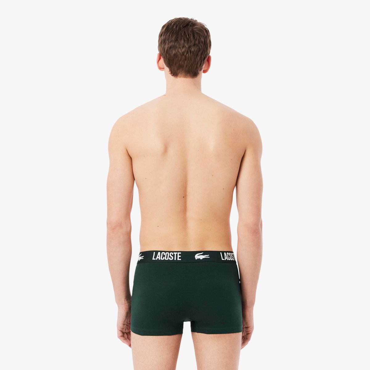 Lot de 3 boxers courts coton stretch vert-3hx, LACOSTE