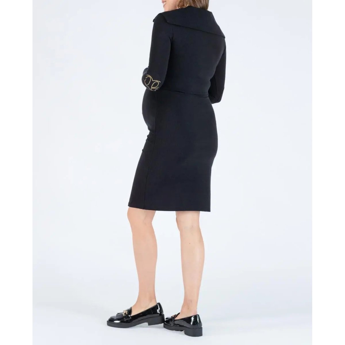 Robe midi de grossesse noir, CACHE COEUR