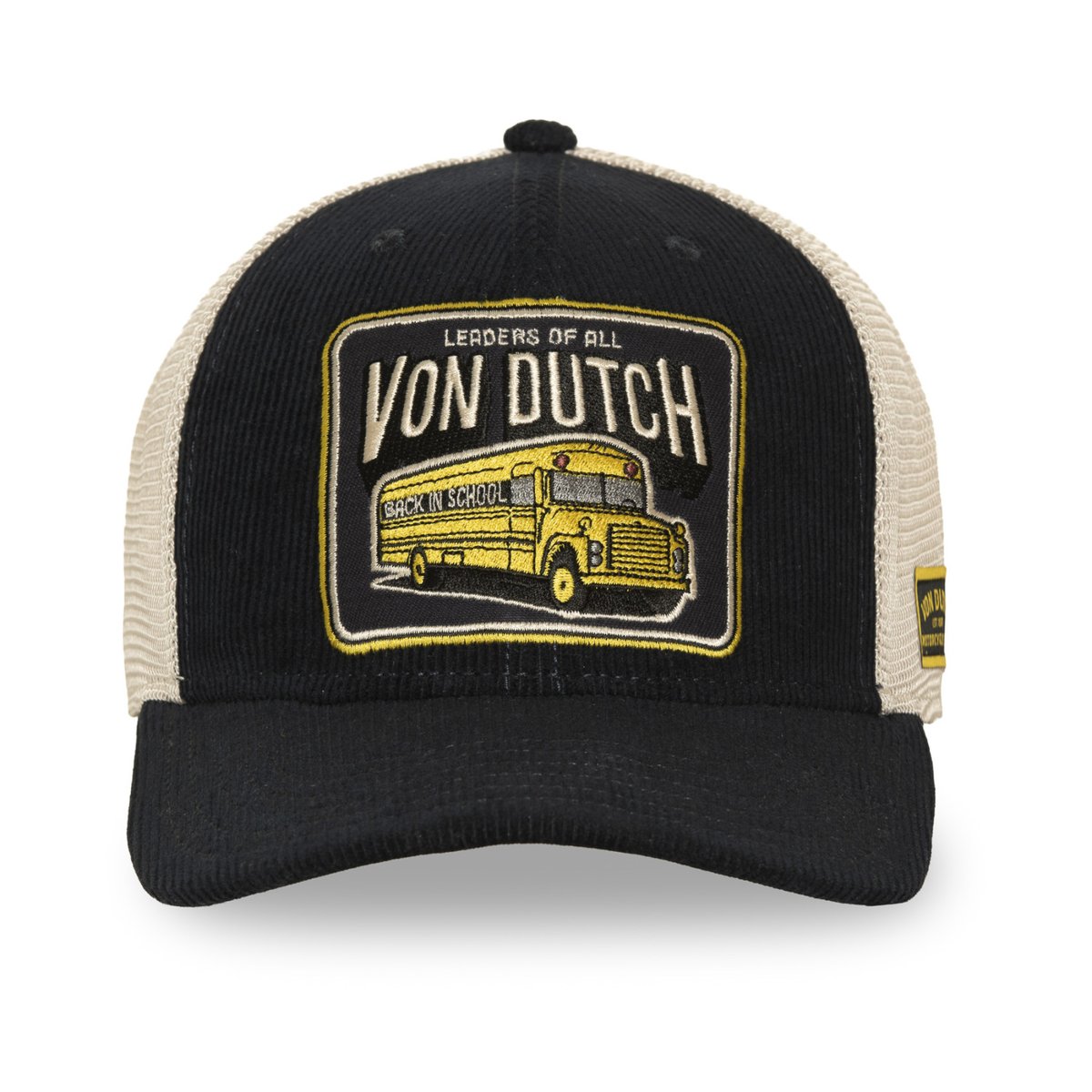 Casquette Trucker S-CURVED bleu marine/beige/jaune/blanc, VON DUTCH
