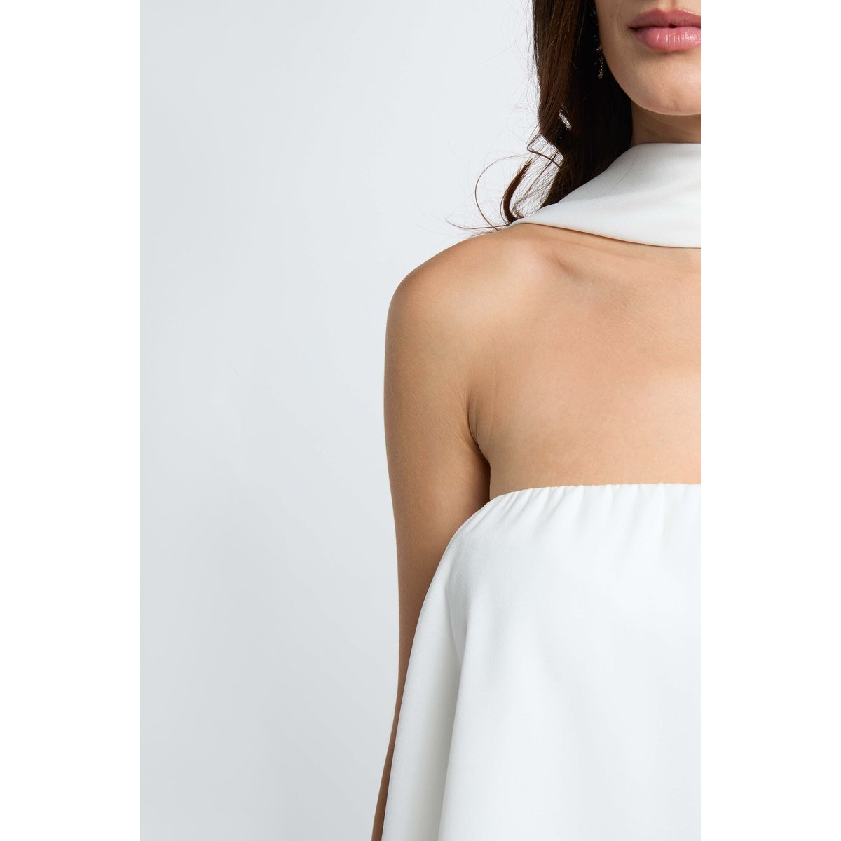 Combinaison bustier fluide blanc, MORGAN
