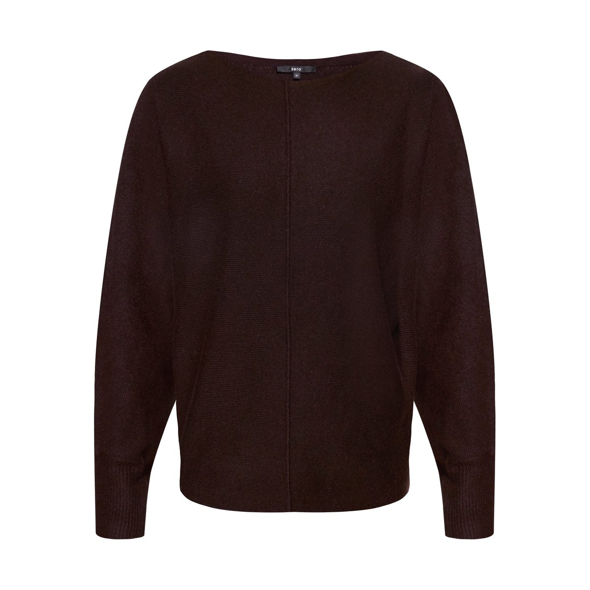 Pull-over en maille à manches chauve-souris dark brown melange, ZERO