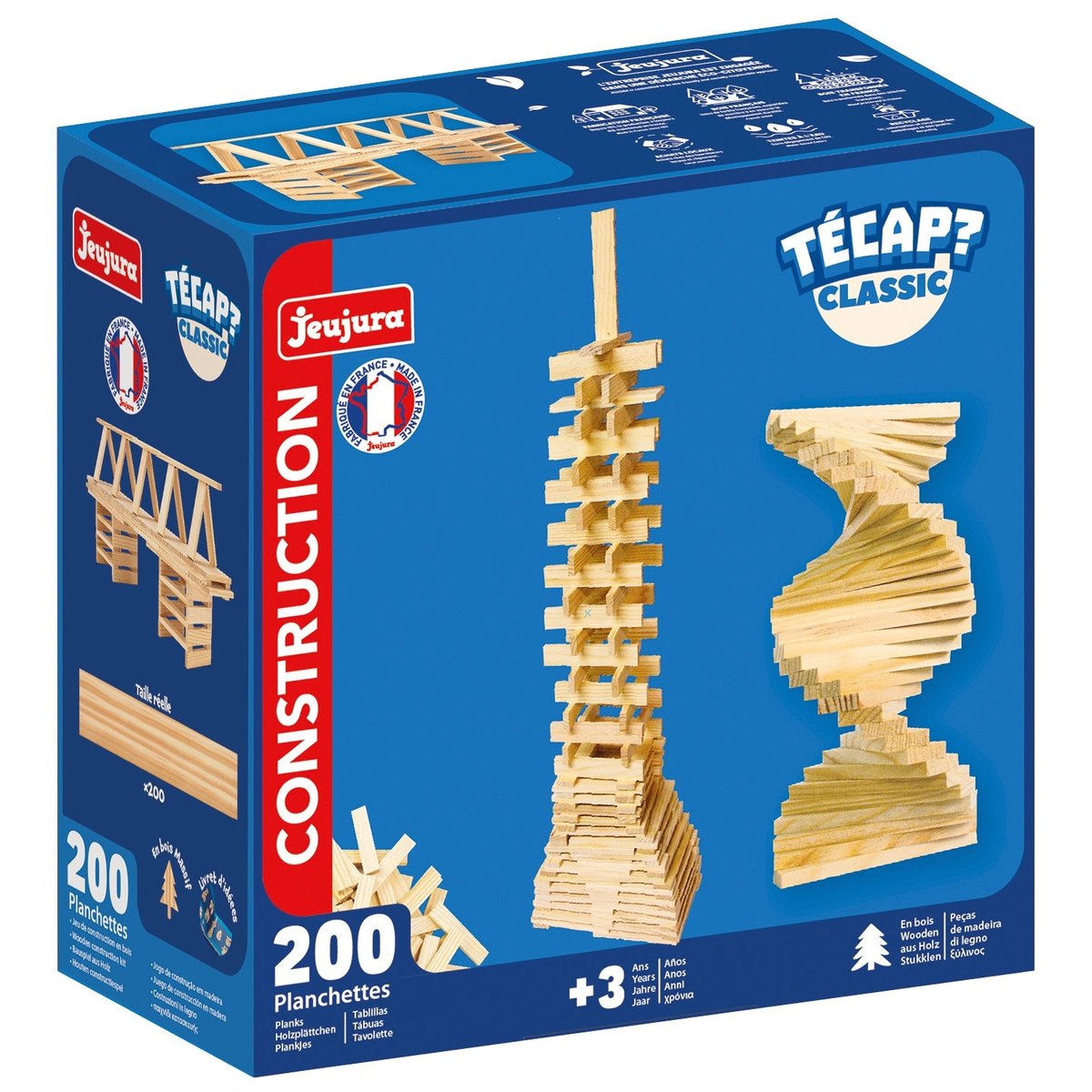 Planchettes Tecap Classic 200 pièces bleu, JEUJURA