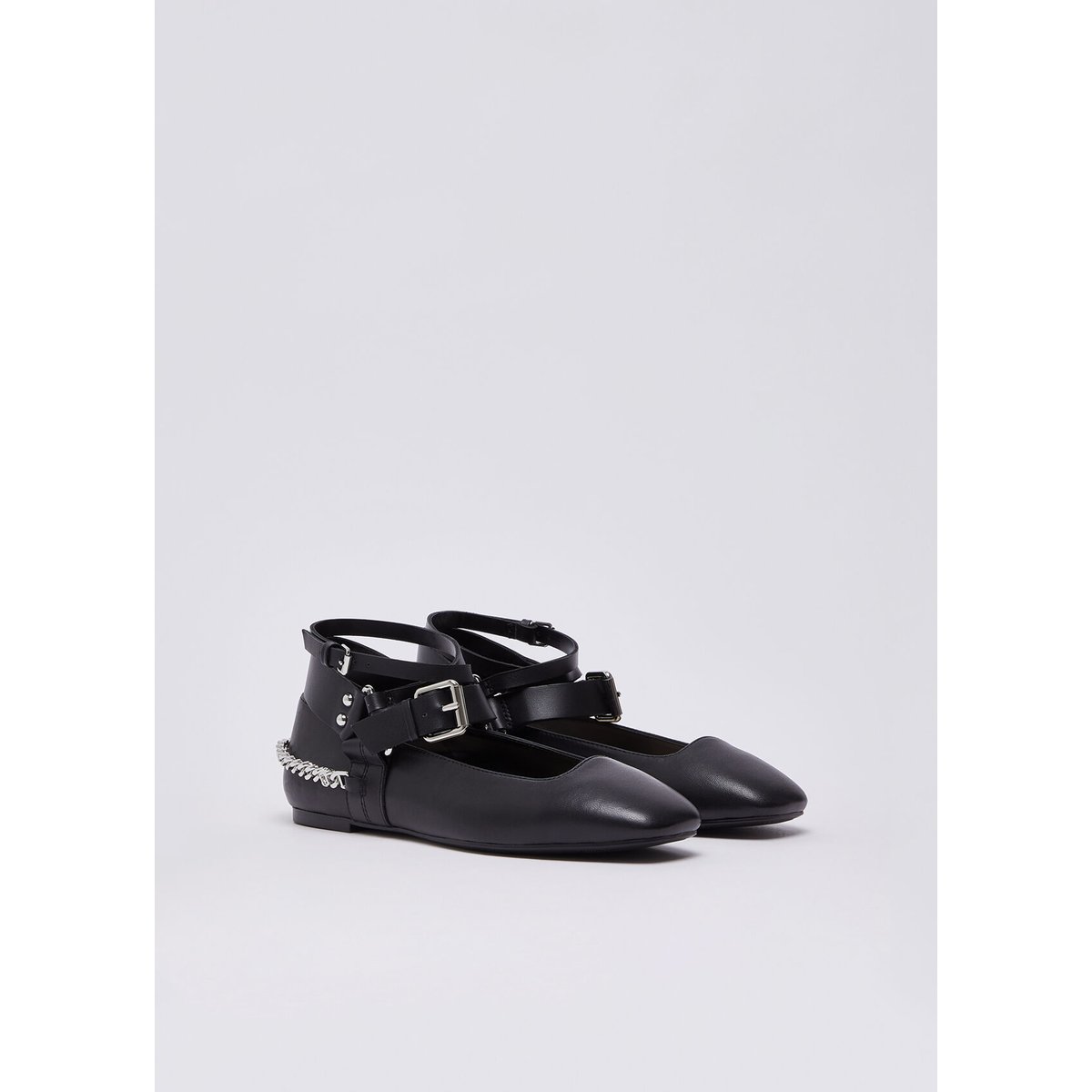 Ballerines en cuir noir, LIU JO