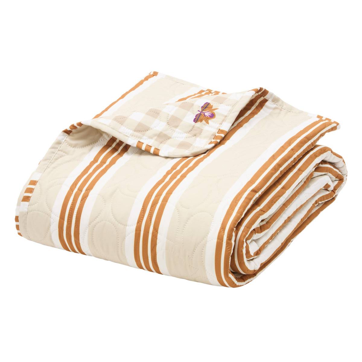Dessus de lit double COLE beige lin, ATMOSPHERA