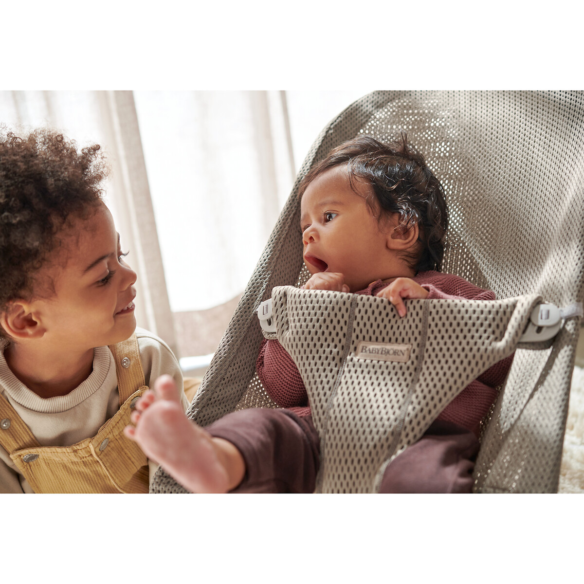 Transat bliss mesh gris beige, BABYBJORN