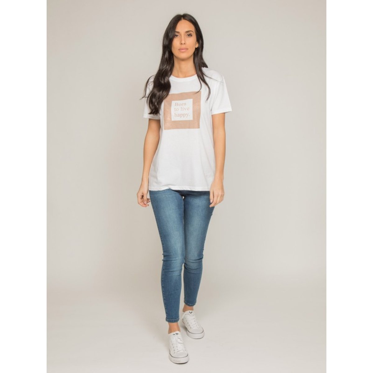 T-shirt Col Rond Message Fligny blanc, DONA LISA
