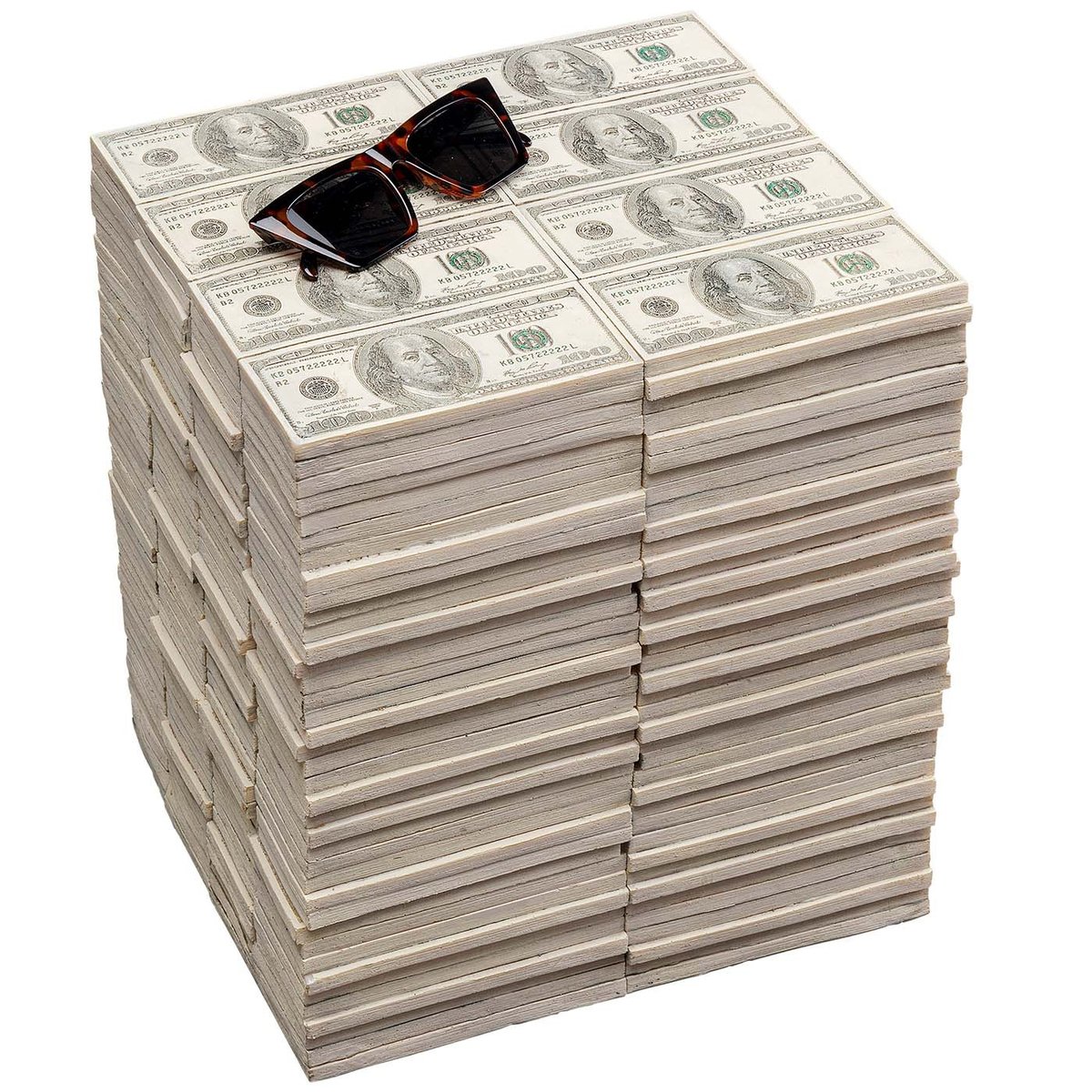 Tabouret billets dollars noir et blanc, KARE DESIGN