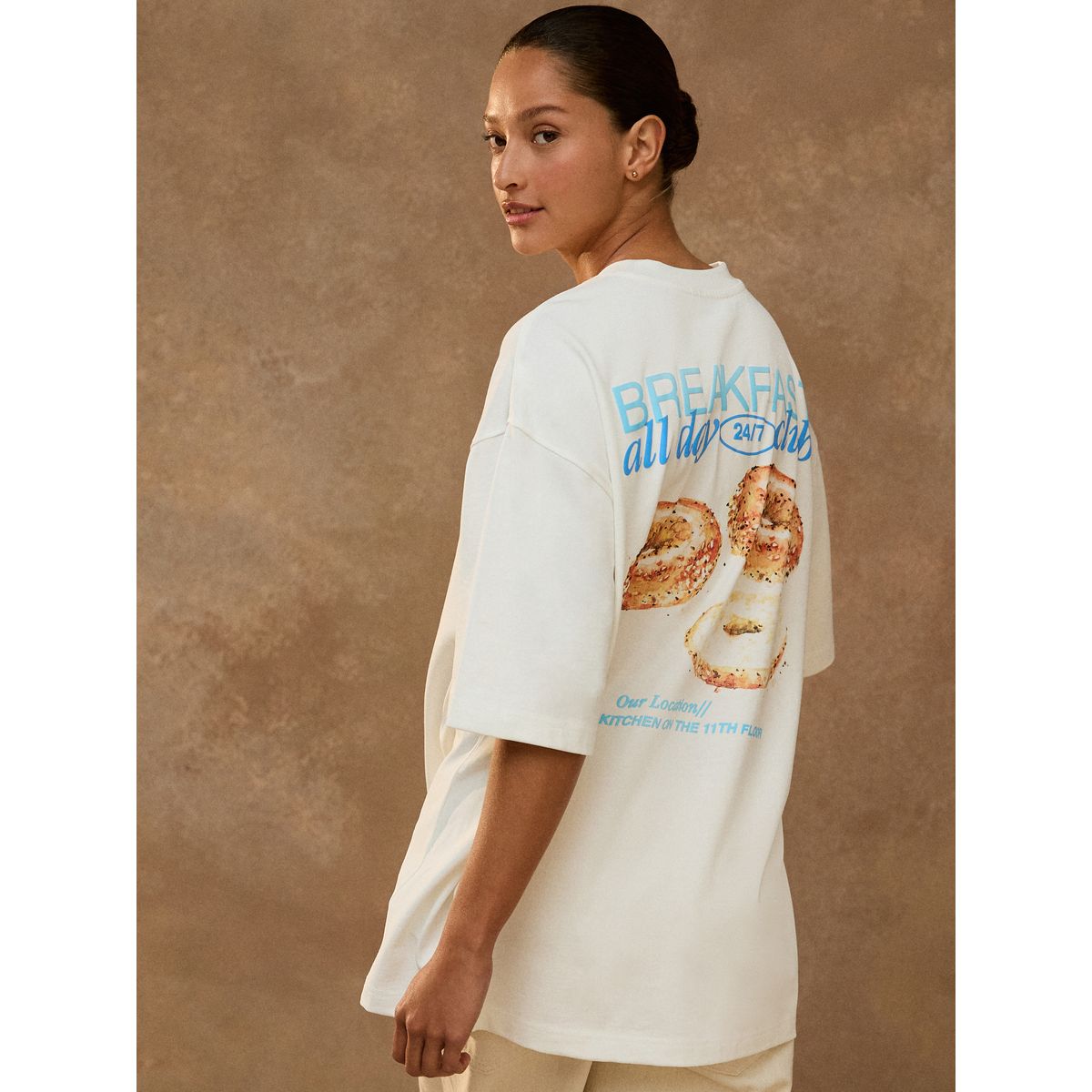 T-shirt à motif bagel écru, NEXT