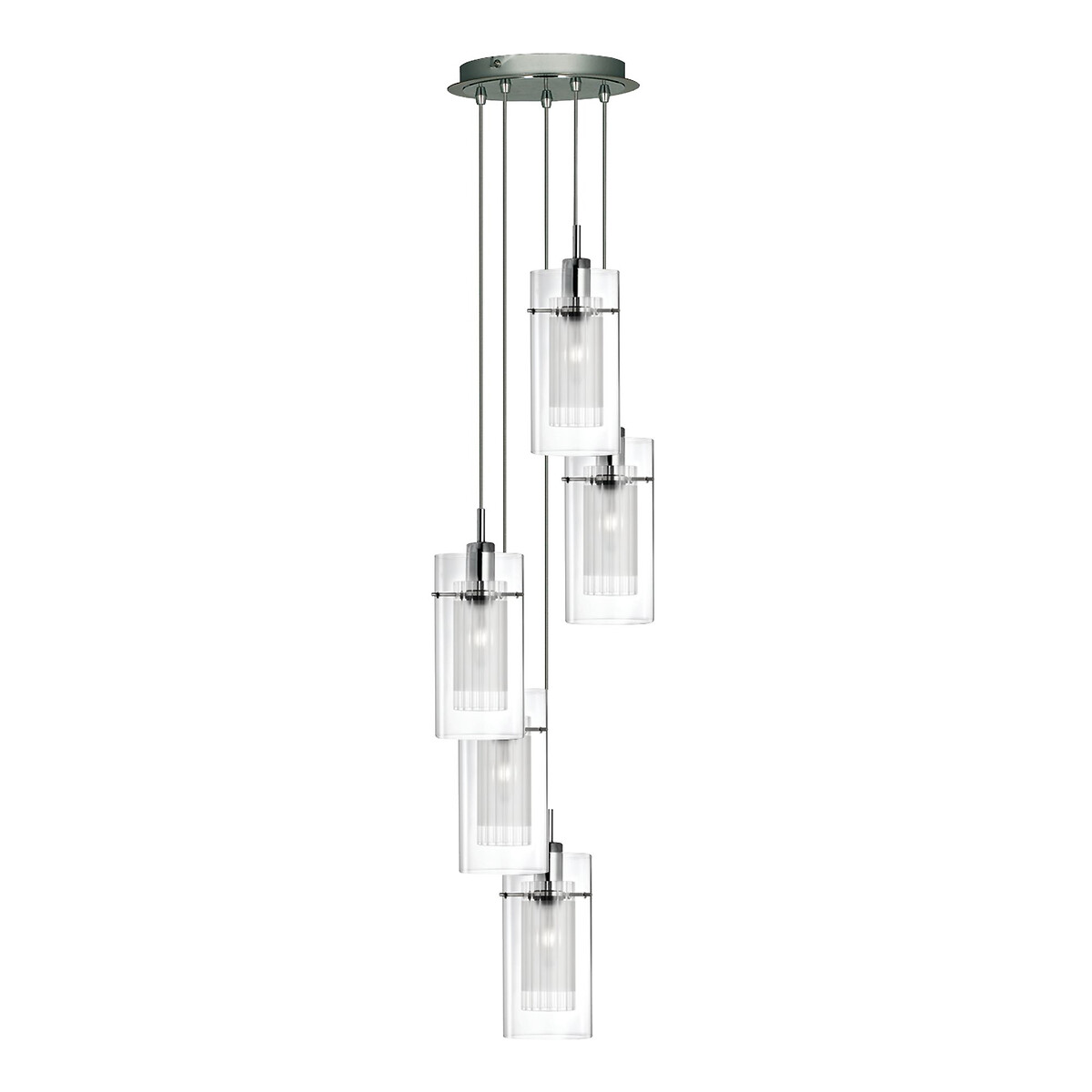 Dayton 5-Light Multi-Drop Pendant Light silver-coloured, SO'HOME
