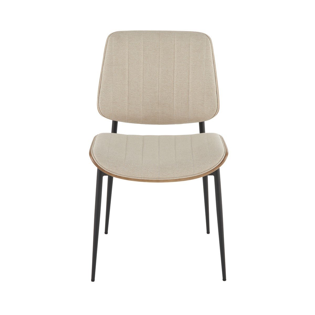 Lot de 2 chaises en tissu matelassé GISELLE beige, SIGNATURE