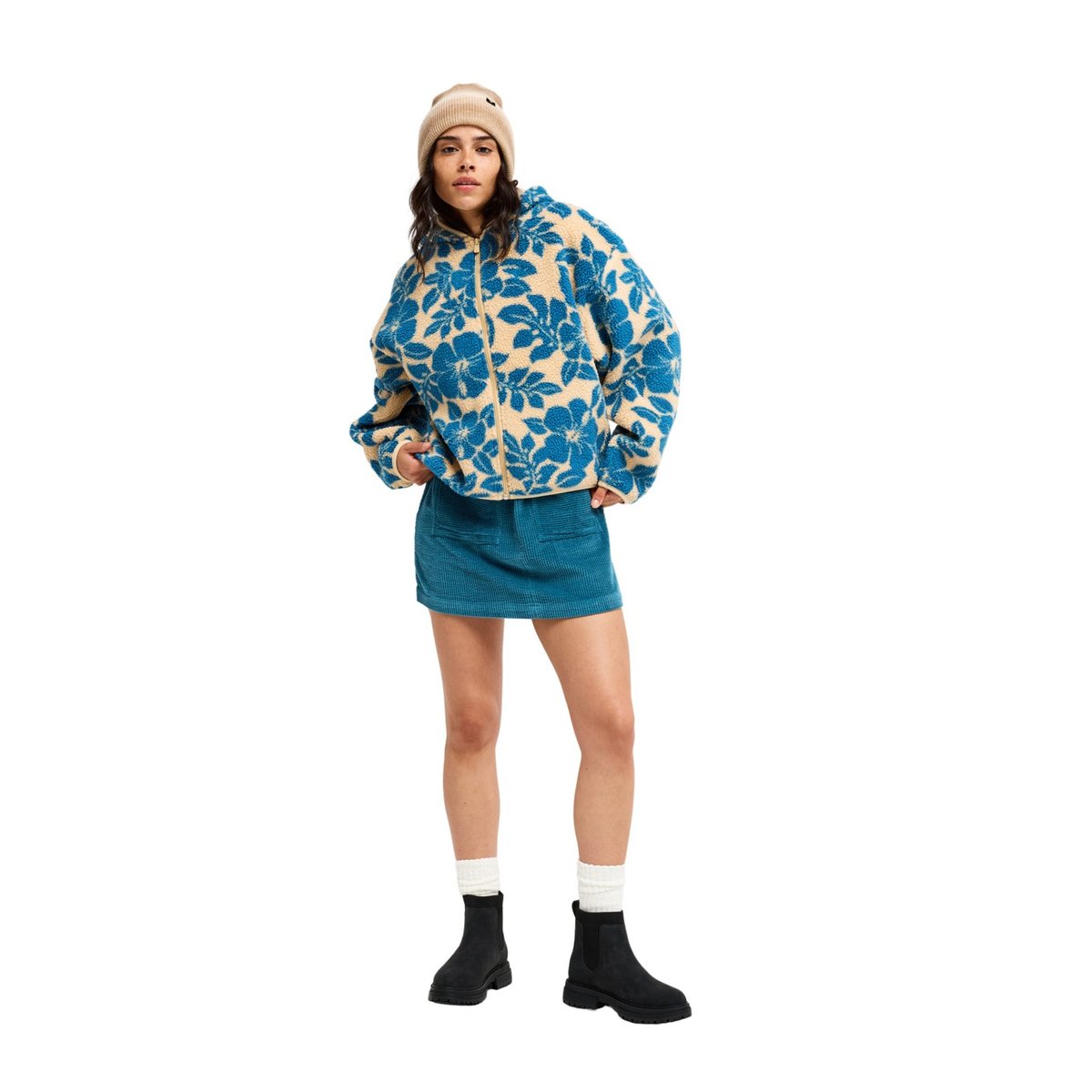 Polaire zippée en sherpa SILVERSKY. beige peeble polar mo, ROXY