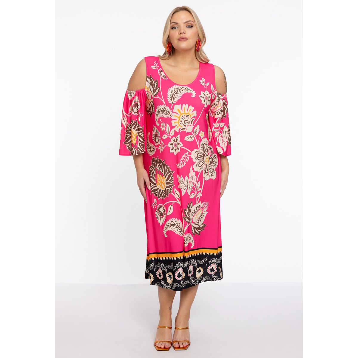 Robe avec découpe / découpes rose, YOEK