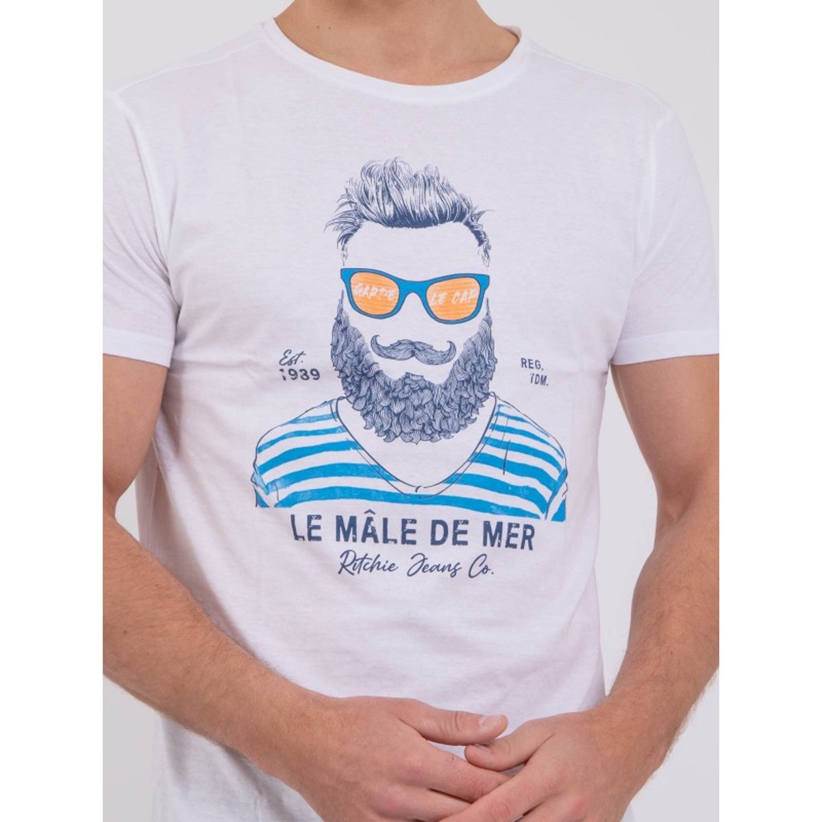 T-shirt Col Rond Pur Coton Nabarzu blanc, RITCHIE