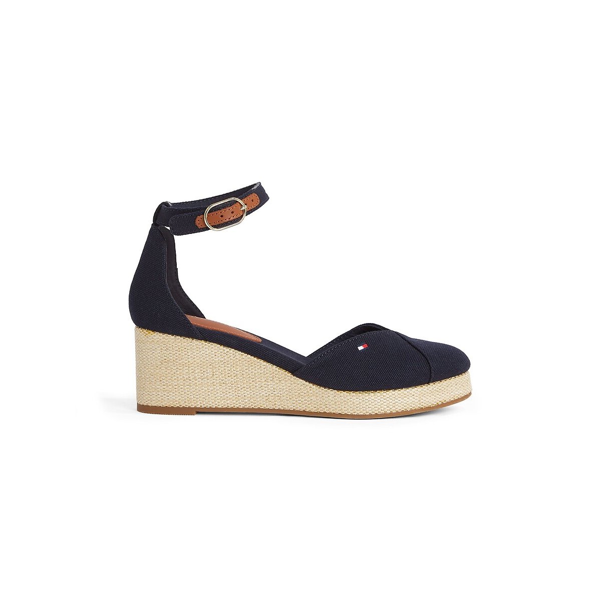 Flag Closed Wedge Sandals navy blue, TOMMY HILFIGER