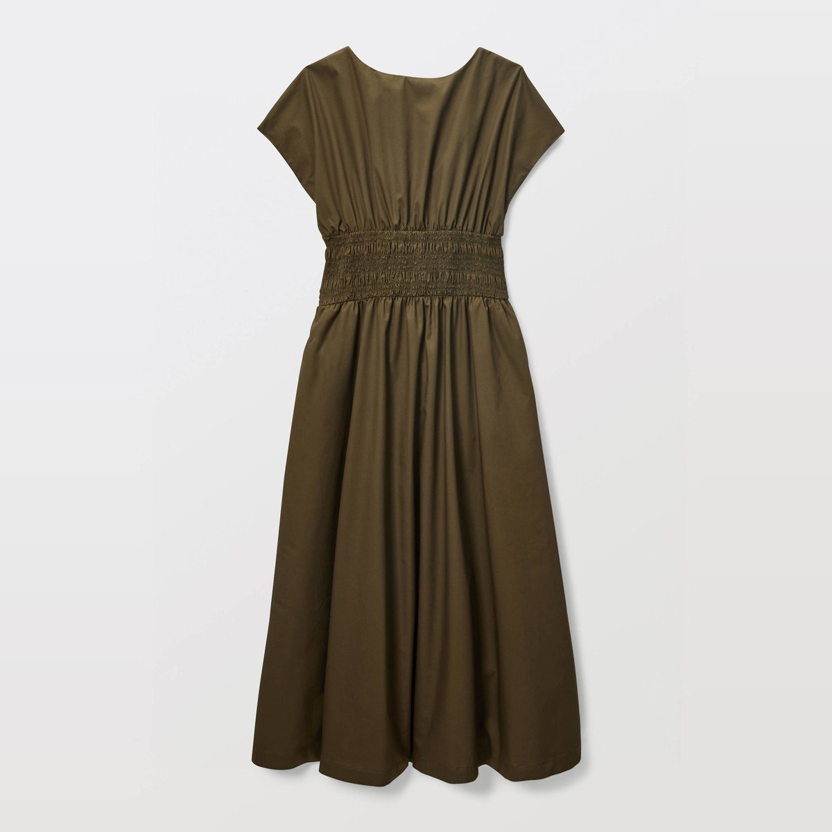 Robe midi cintrée en coton BIO GOTS militaire, MONOPRIX