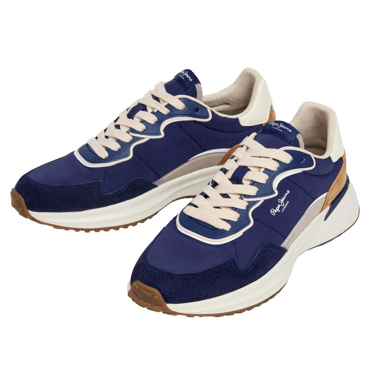 Bampton - Baskets Avec Détails En Daim marine, PEPE JEANS