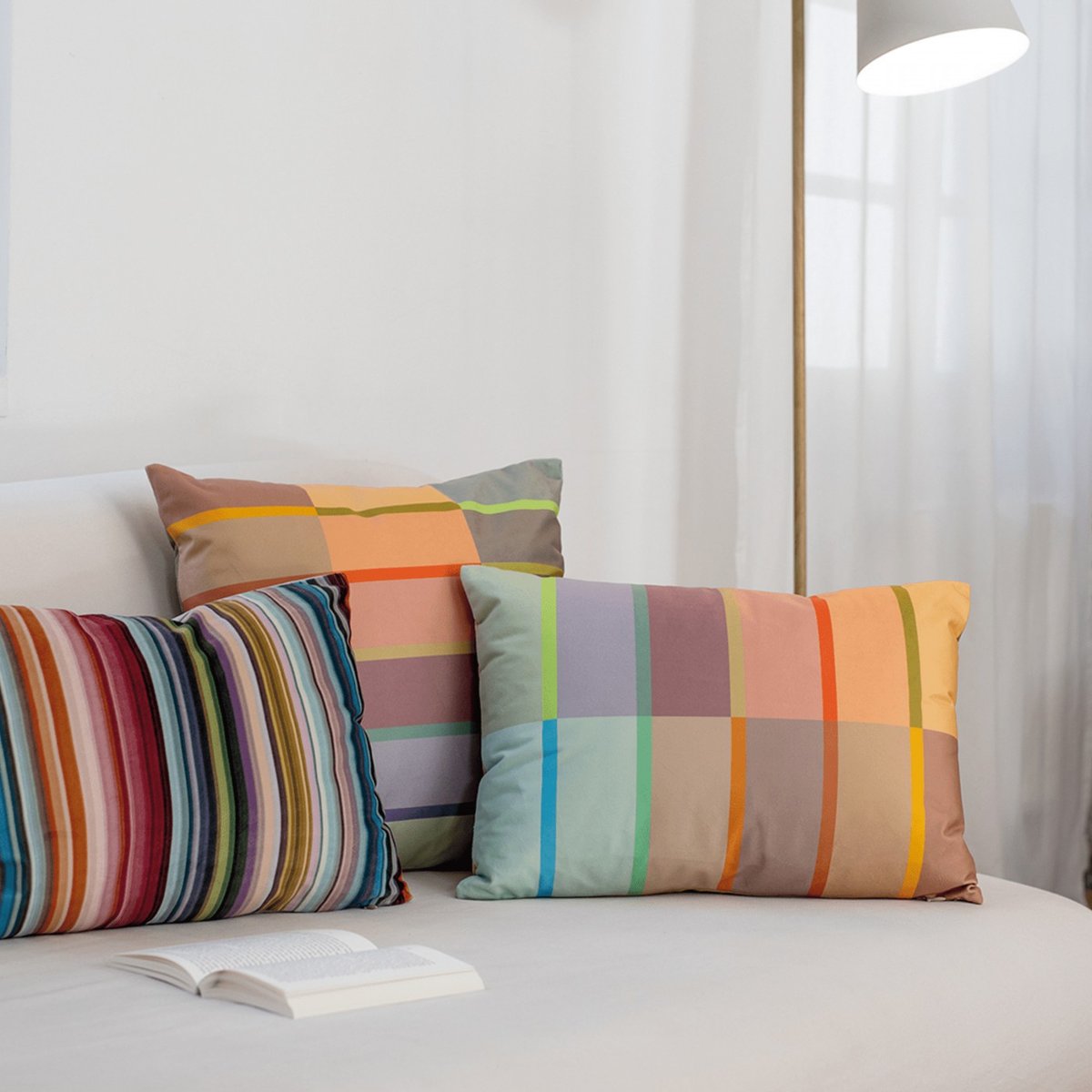 Coussin Cambridge square multicolore, REMEMBER