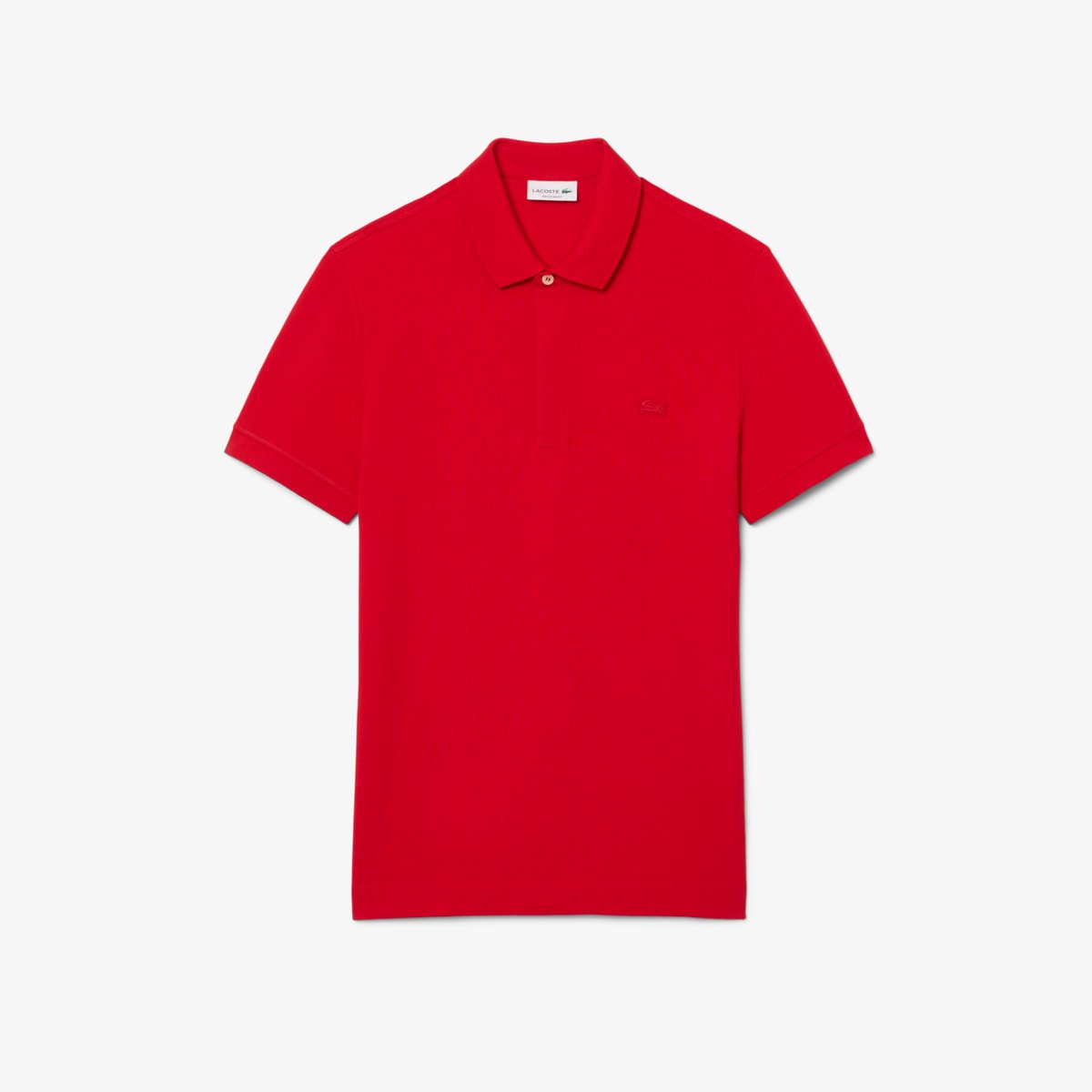 Polo Paris regular fit en Piqué stretch rouge-240, LACOSTE