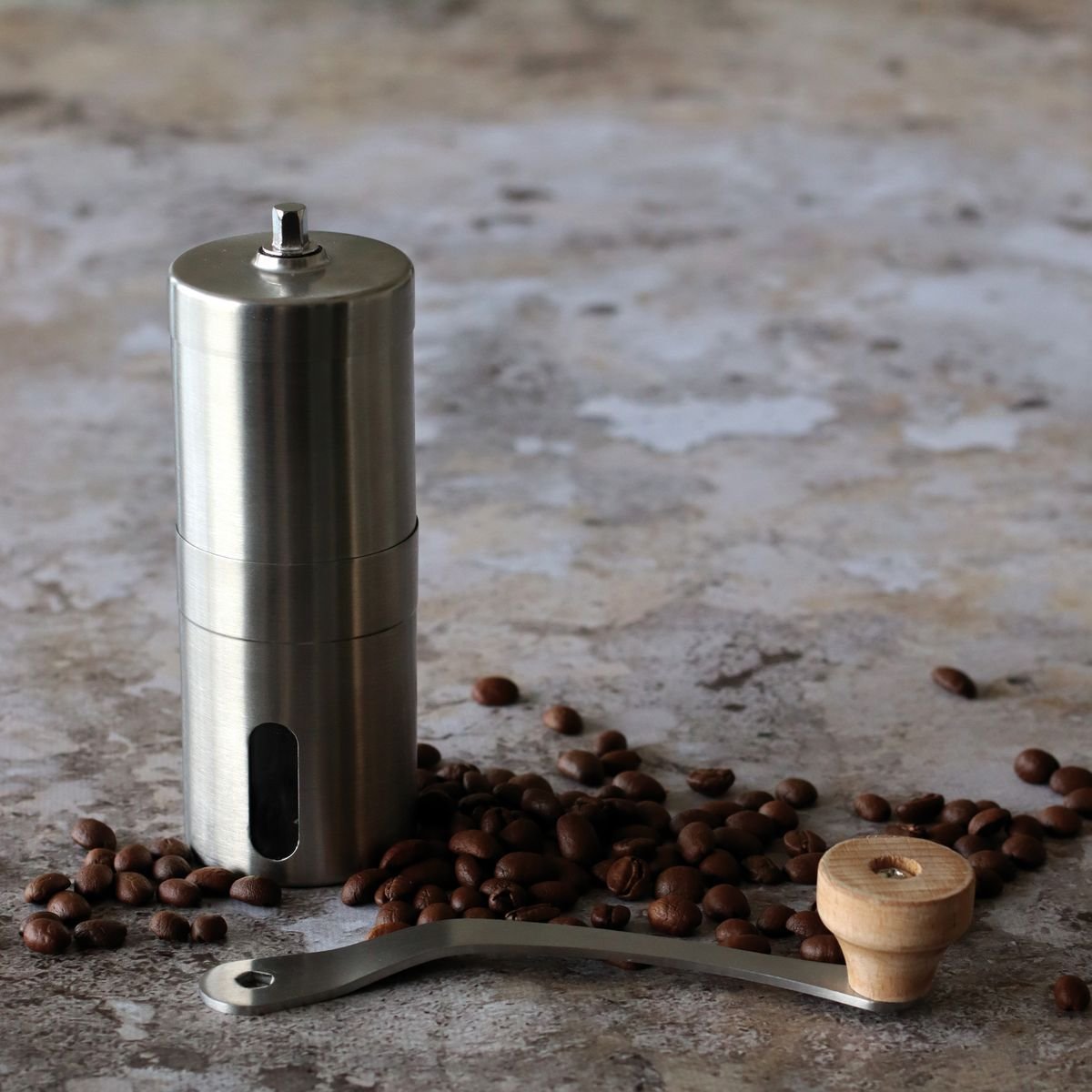 Moulin à café à manivelle en acier inoxydable inox, OGO LIVING