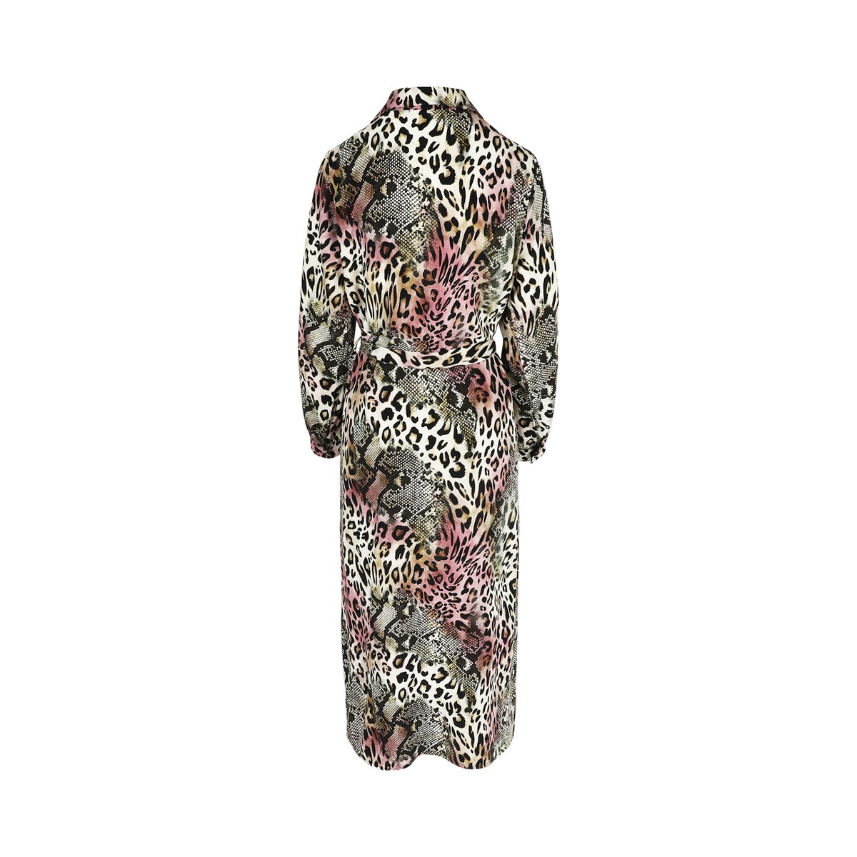 Robe-chemise à imprimé animal clair camel, LOLALIZA